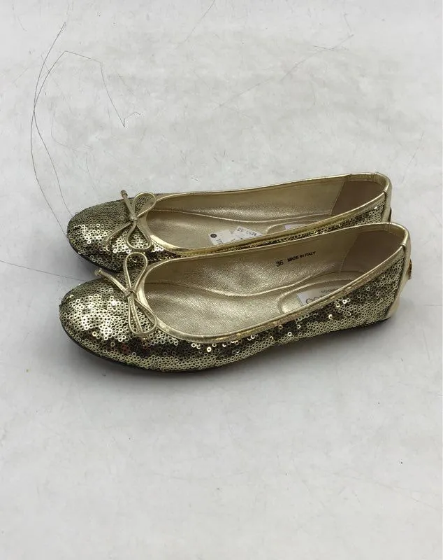 Jimmy Choo Women's Gold Sequin Slip-On Ballet Flats - Size 36