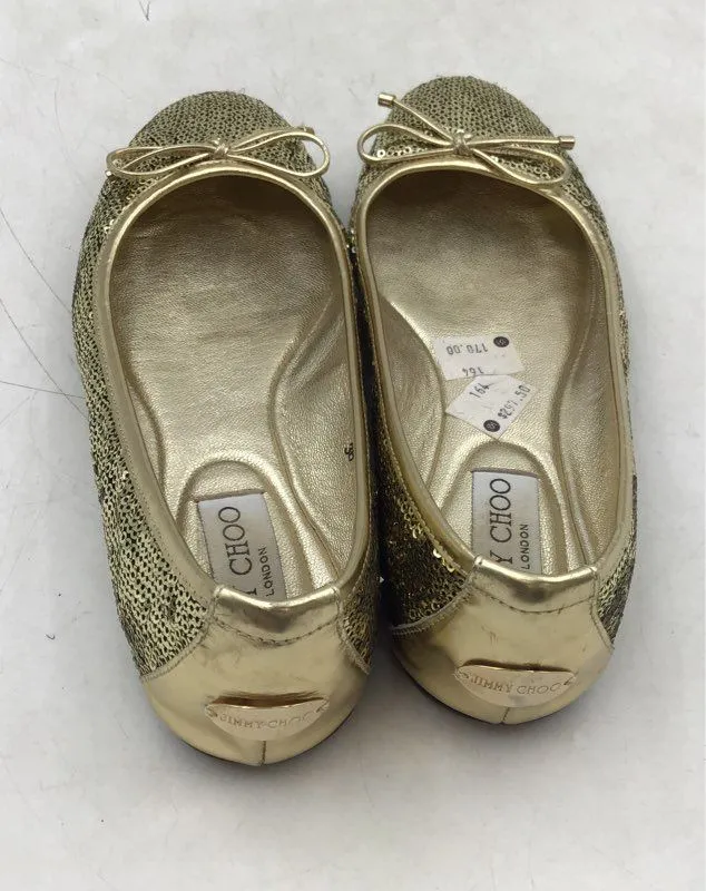 Jimmy Choo Women's Gold Sequin Slip-On Ballet Flats - Size 36