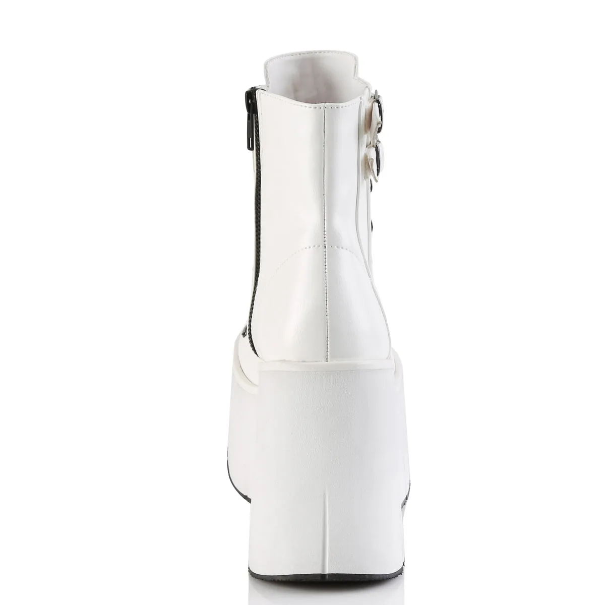 KERA-21 DemoniaCult White Vegan Leather Sexy Women's Ankle Boots (Alternative Footwear)