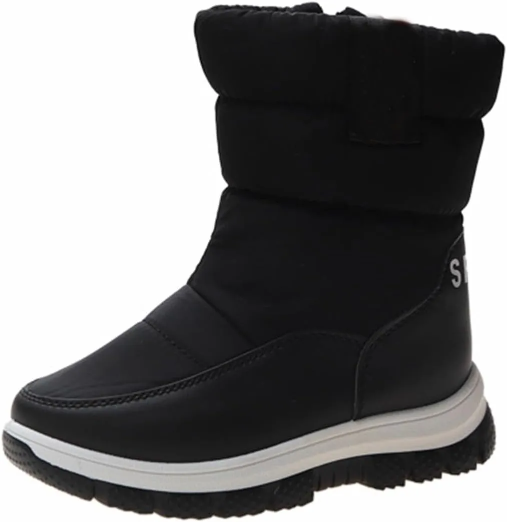 Kids aterproof Snow Boots Girls Boys Insulated Warm Fleece Lined Winter Mid Calf Thickened Shoes Size 6 for Girls