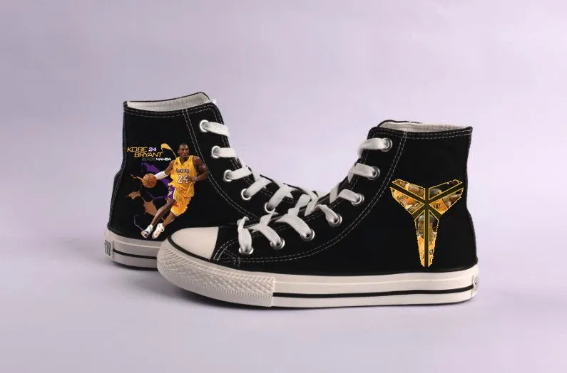 Kobe Bryant Shoes High Top Canvas Shoes Unisex Casual Shoes Black Mamba Sneaker Gifts