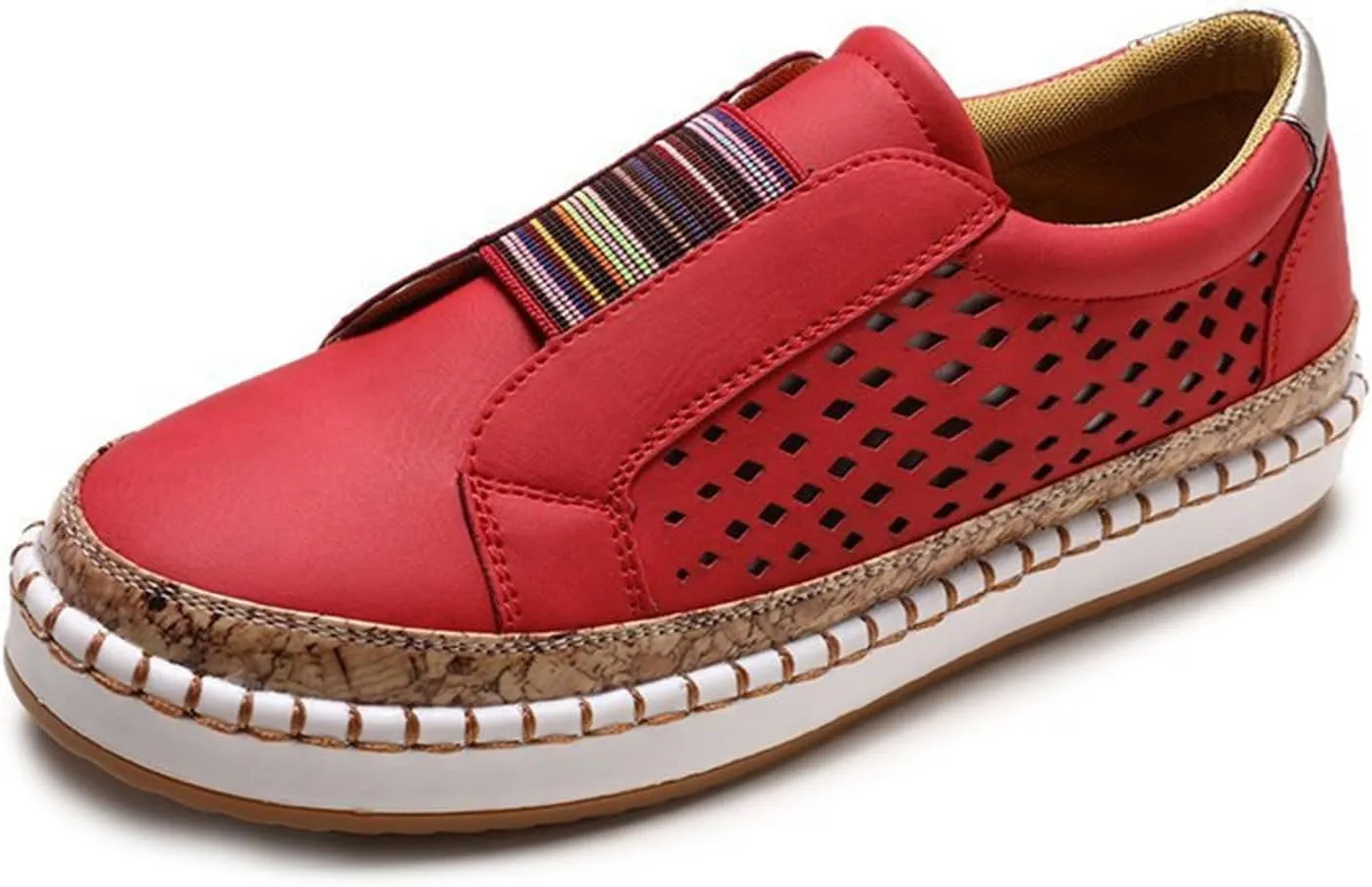 Ladmiple Womens Shoes Dressy Casual Comfortable Orthopedic Slip On Canvas Shoes Platform Walking Sneakers Flats Loafers