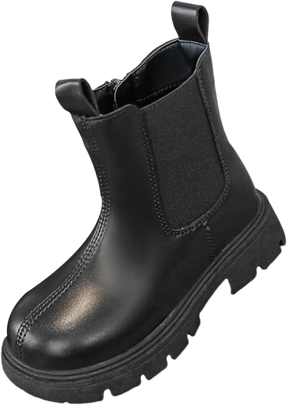Leather aterproof Booties For Girls Kids Dress Dance Outdoor Non Slip Shoes Side Zipper Sole Soft Boots Light Comfy