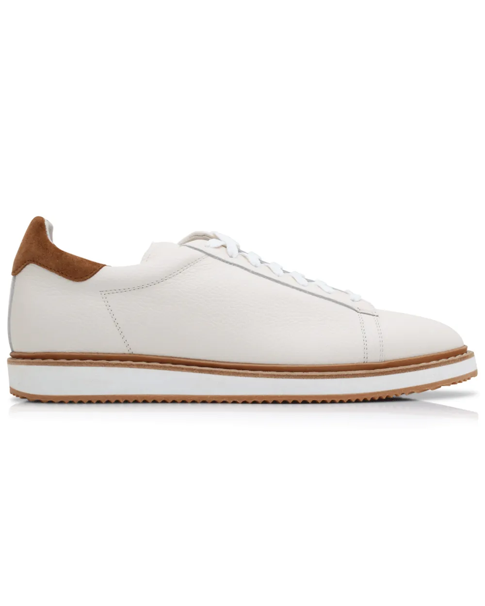 Leather Low Top Sneaker in Panama and Whiskey