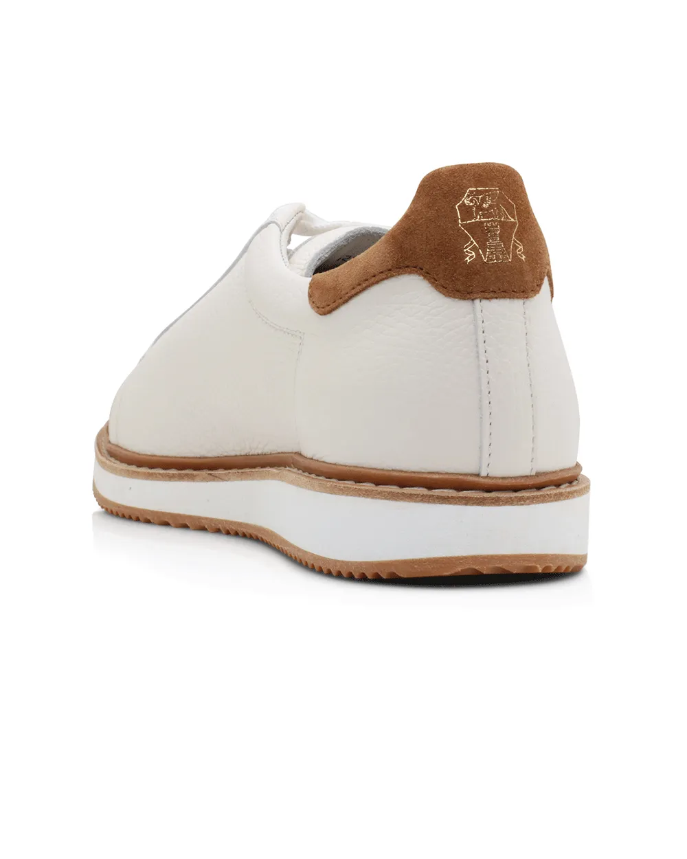 Leather Low Top Sneaker in Panama and Whiskey
