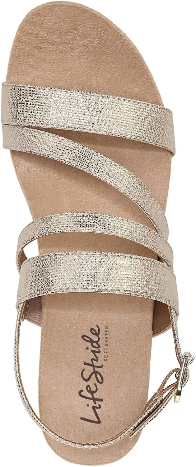 LifeStride Women's Discover Strappy Platform Wedge Sandal