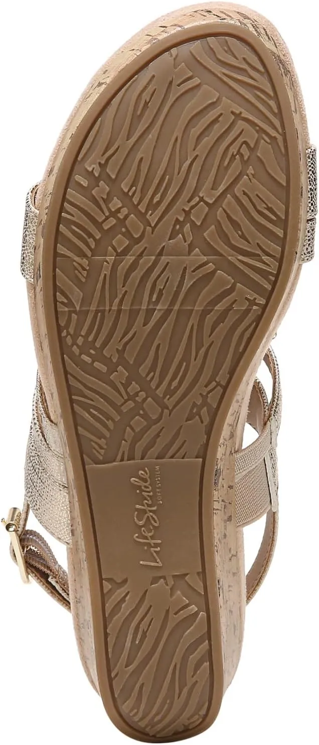LifeStride Women's Discover Strappy Platform Wedge Sandal