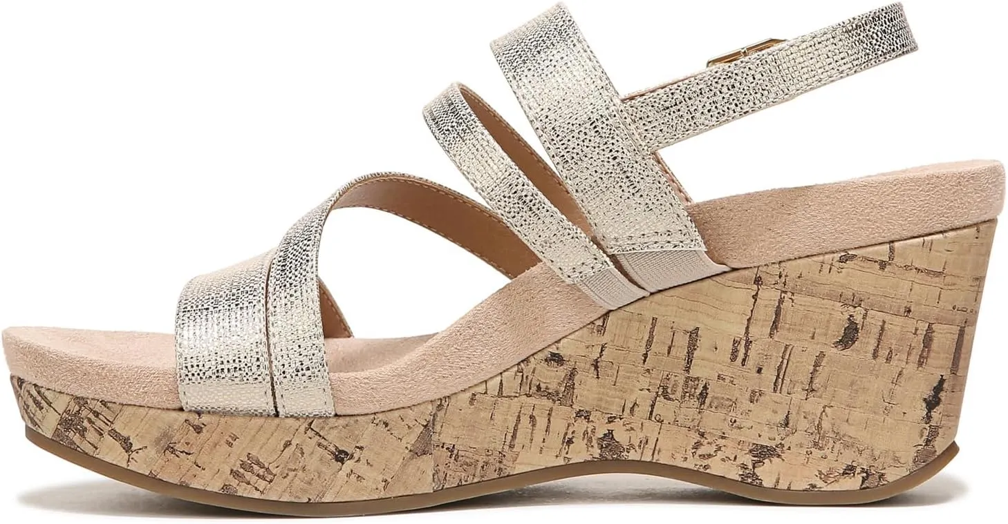 LifeStride Women's Discover Strappy Platform Wedge Sandal
