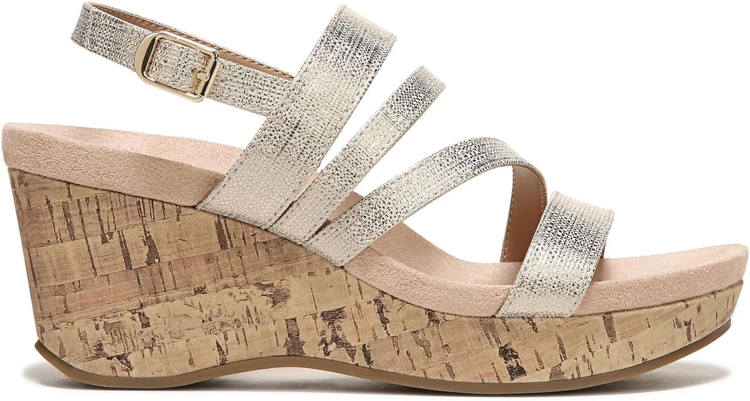 LifeStride Women's Discover Strappy Platform Wedge Sandal