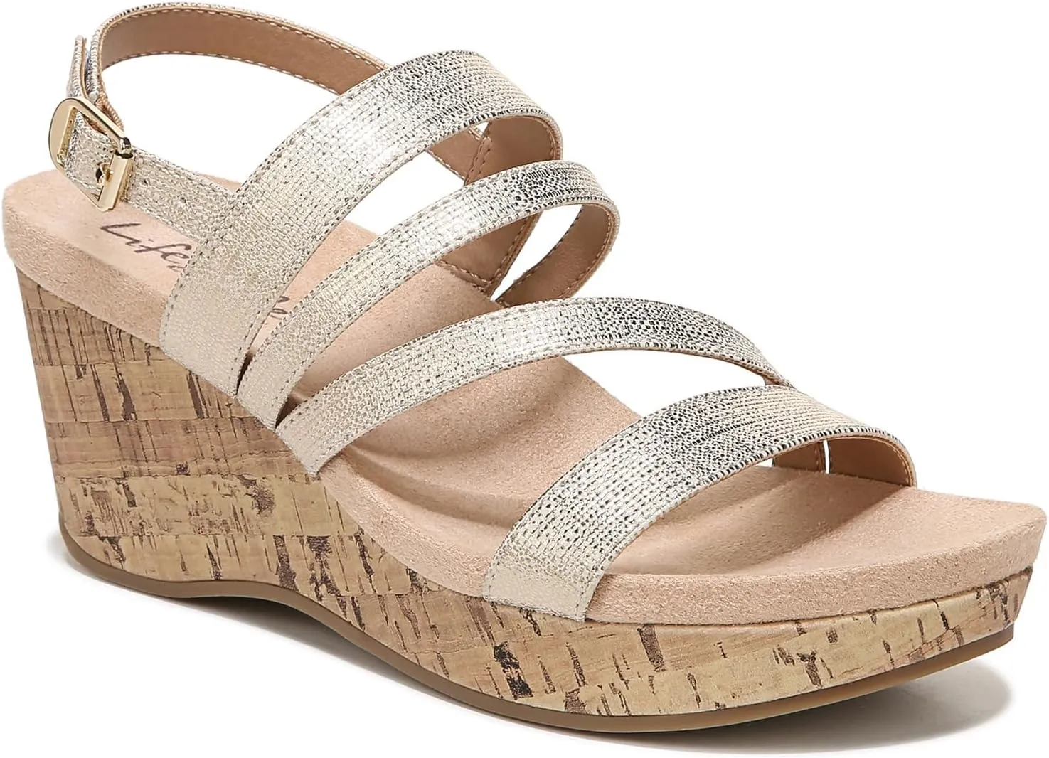 LifeStride Women's Discover Strappy Platform Wedge Sandal