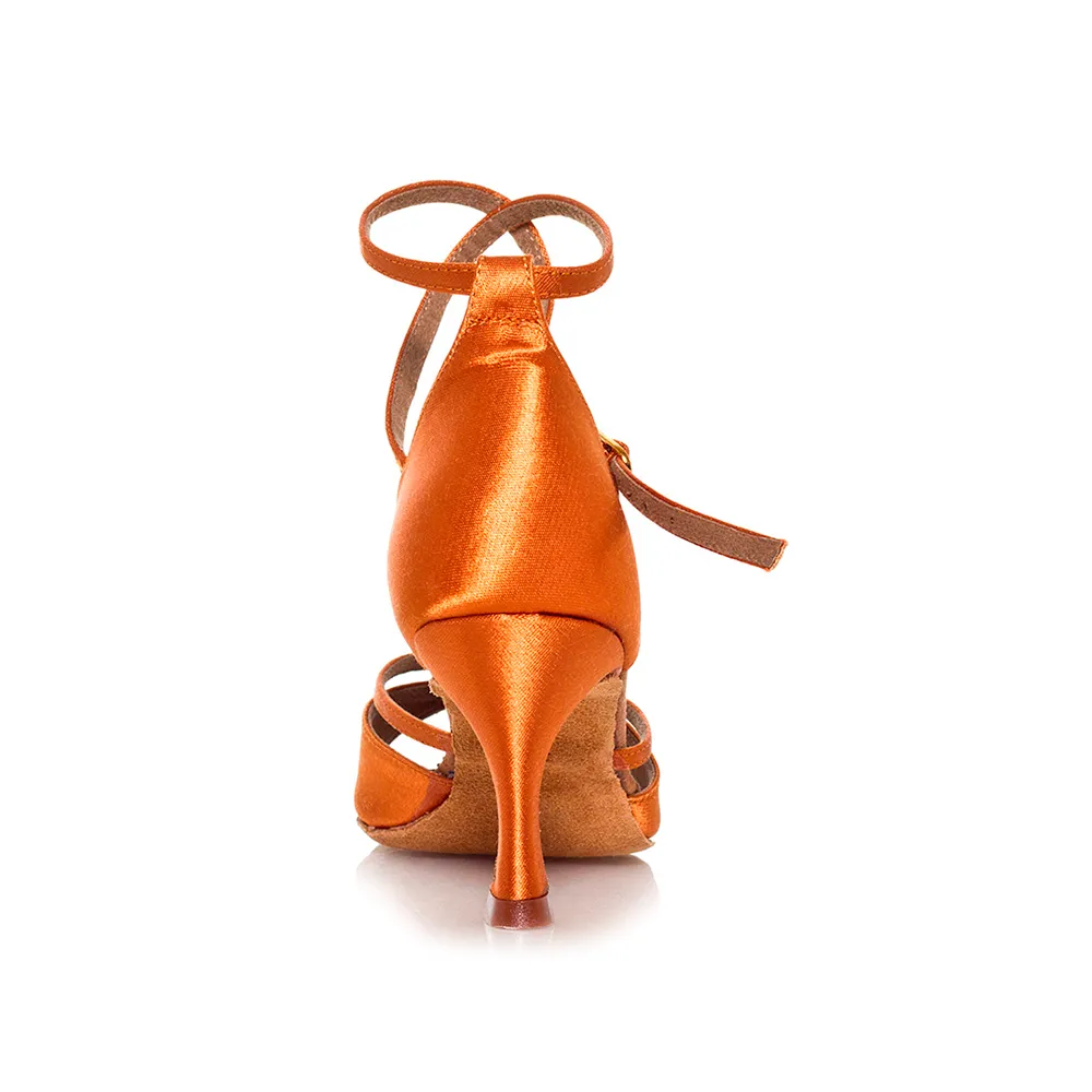 Linked - Bow Shape Coverage Latin Dance Shoes (Suede Sole)