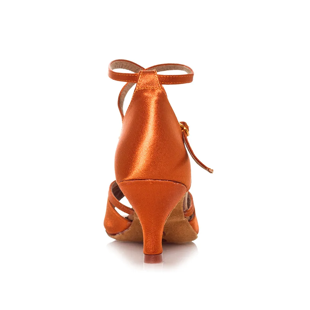 Linked - Bow Shape Coverage Latin Dance Shoes (Suede Sole)