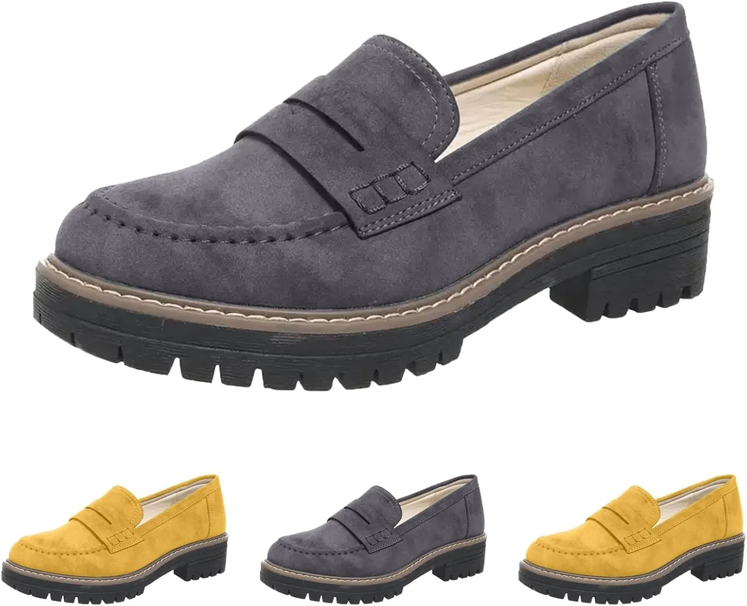 Loafers for Women 2025, Women's Loafers Classic Penny Loafers,Platform Chunky Penny Loafers for Women,Slip-On Dress Business Casual Office Work Shoes for Women,Penny Loafers