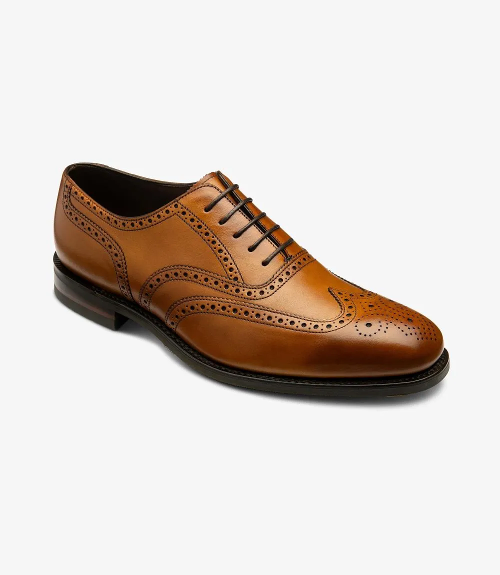 LOAKE BUCKINGHAM TAN OXFORD BROGUE RUBBER SOLE G-WIDE