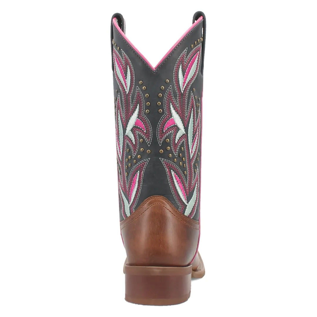 Lydia Leather Boot - Tan/Blue - 5604