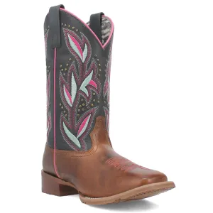Lydia Leather Boot - Tan/Blue - 5604