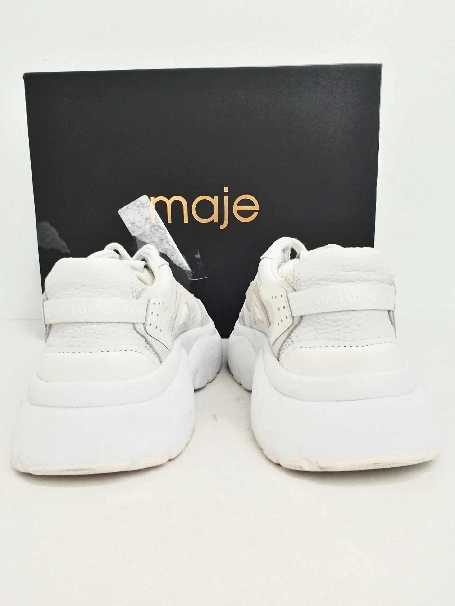 maje Women's 119 Faster White Sneakers  Size 35