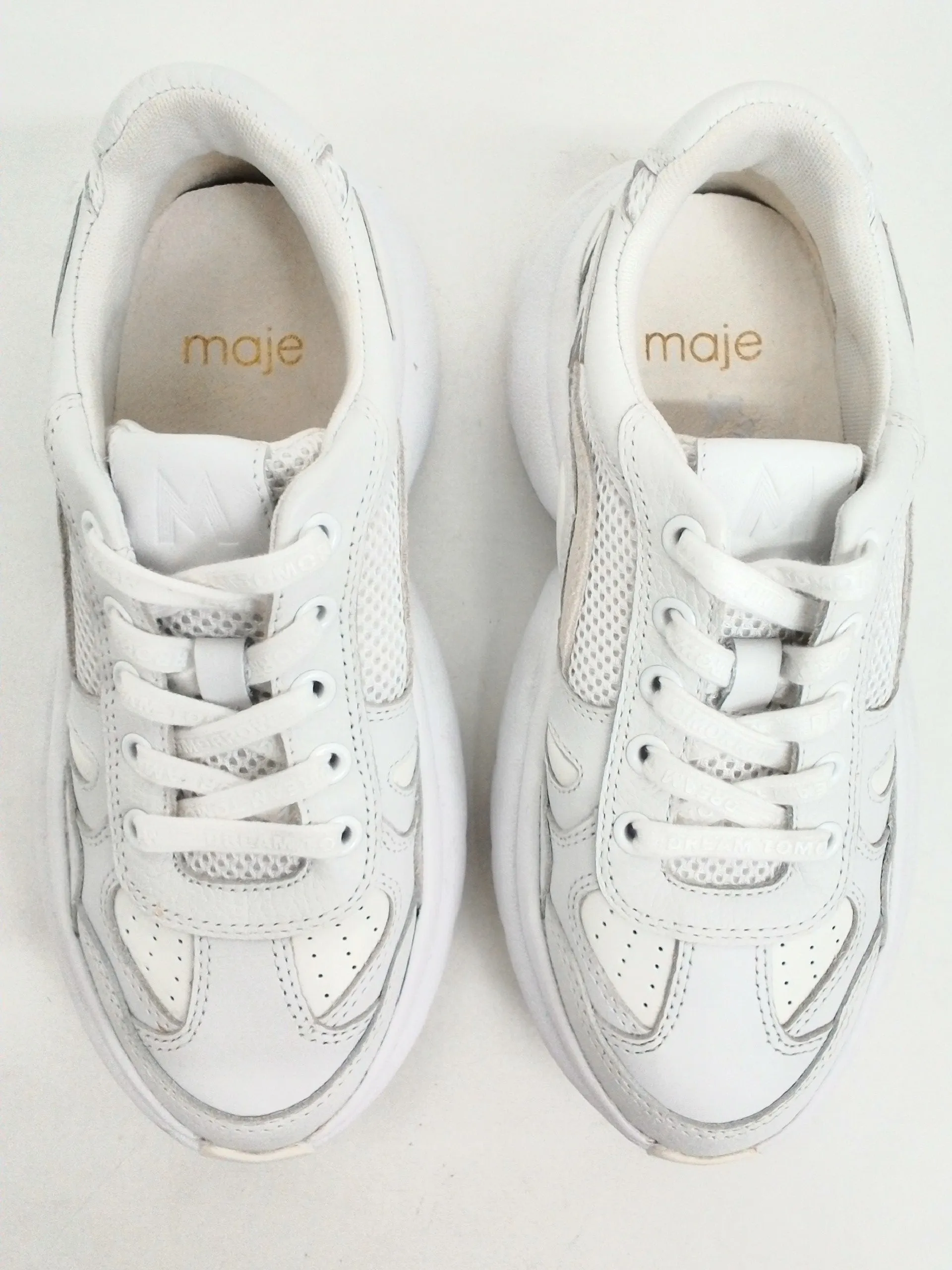 maje Women's 119 Faster White Sneakers  Size 35