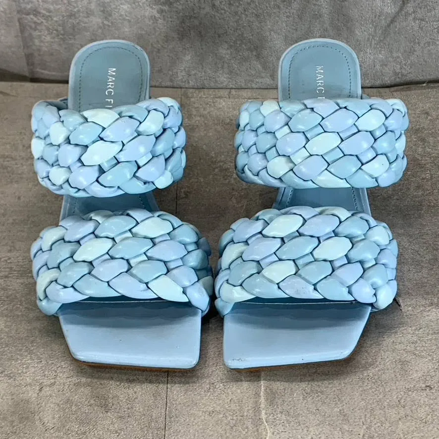 MARC FISHER Women's Blue Toree Woven Square-Toe Heeled Dress Sandals SZ 6.5