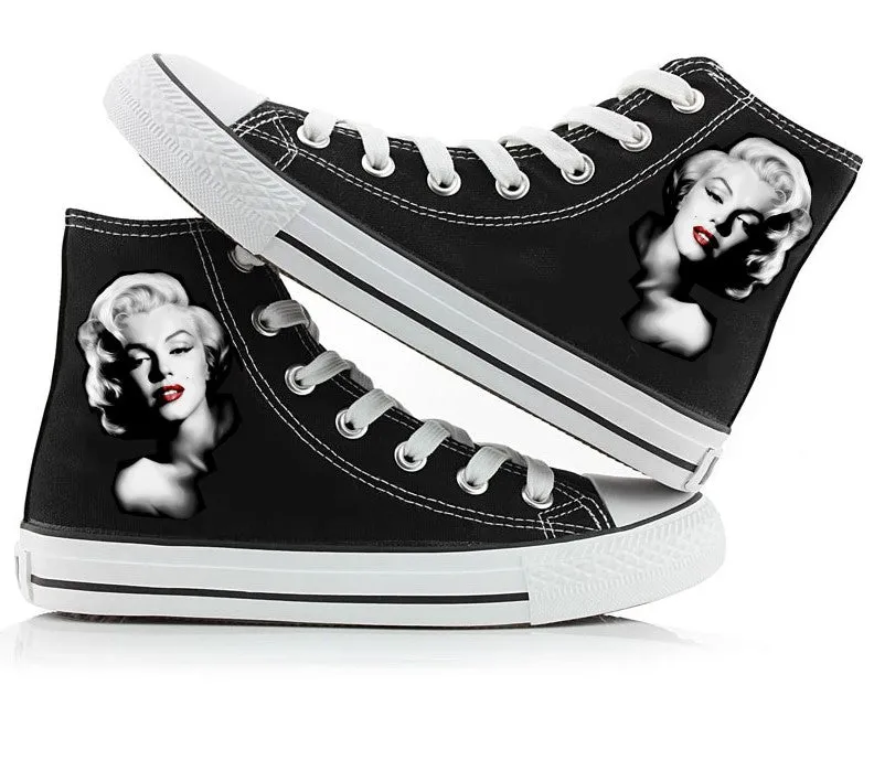Marilyn Monroe Shoes High top Canvas Shoes Sneakers Women Shoes Gifts