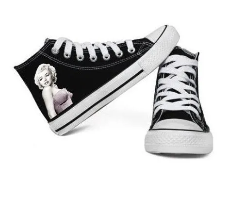 Marilyn Monroe Shoes High top Canvas Shoes Sneakers Women Shoes