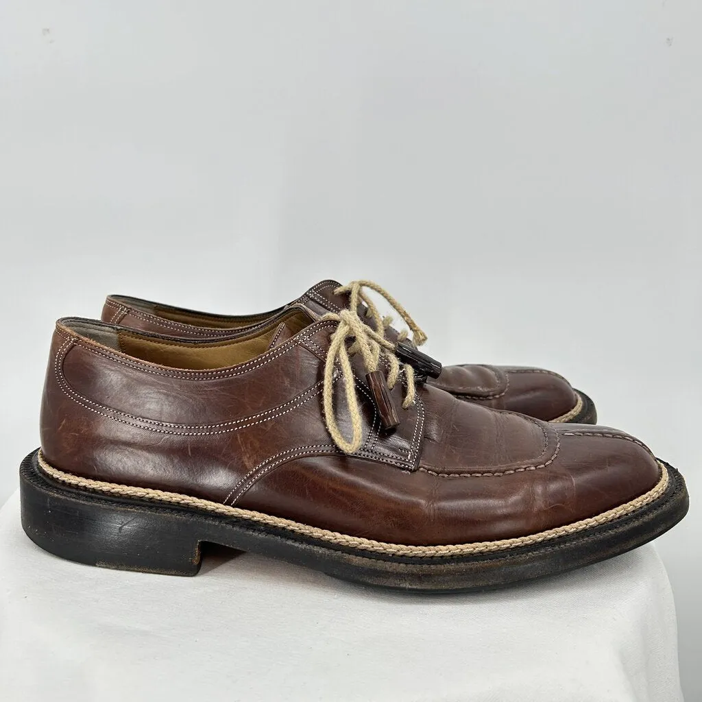 men Cole Haan Split Toe Leather Oxford Brown Shoes 9