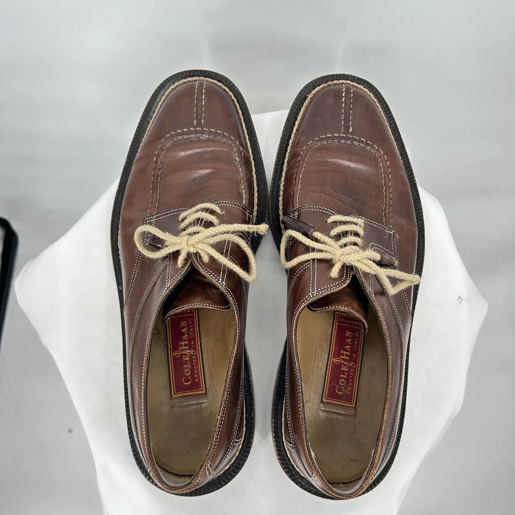 men Cole Haan Split Toe Leather Oxford Brown Shoes 9