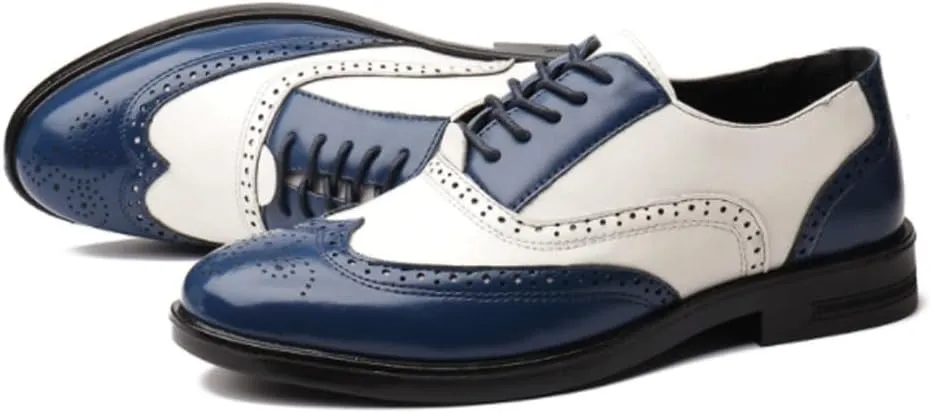 Men Formal Business Leather Oxford Shoes Daily All-Match Breathable Loafers Classic Lace-up Dress Brogue