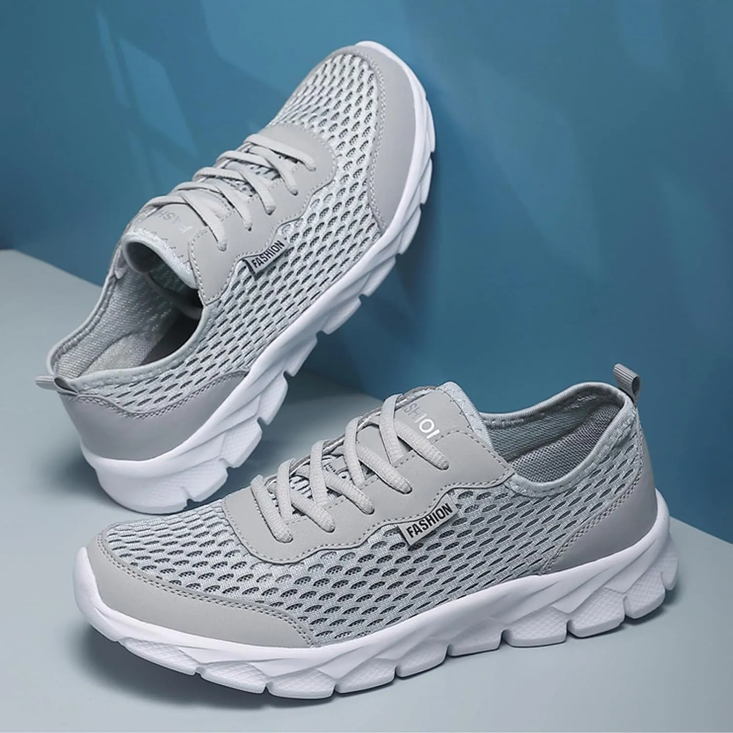Men Lightweight Breathable Mesh Shoes Running Shoes Mesh Shoes Lace Up Large Size Casual Sneakers Sneaker Shoes Men Mens Dres