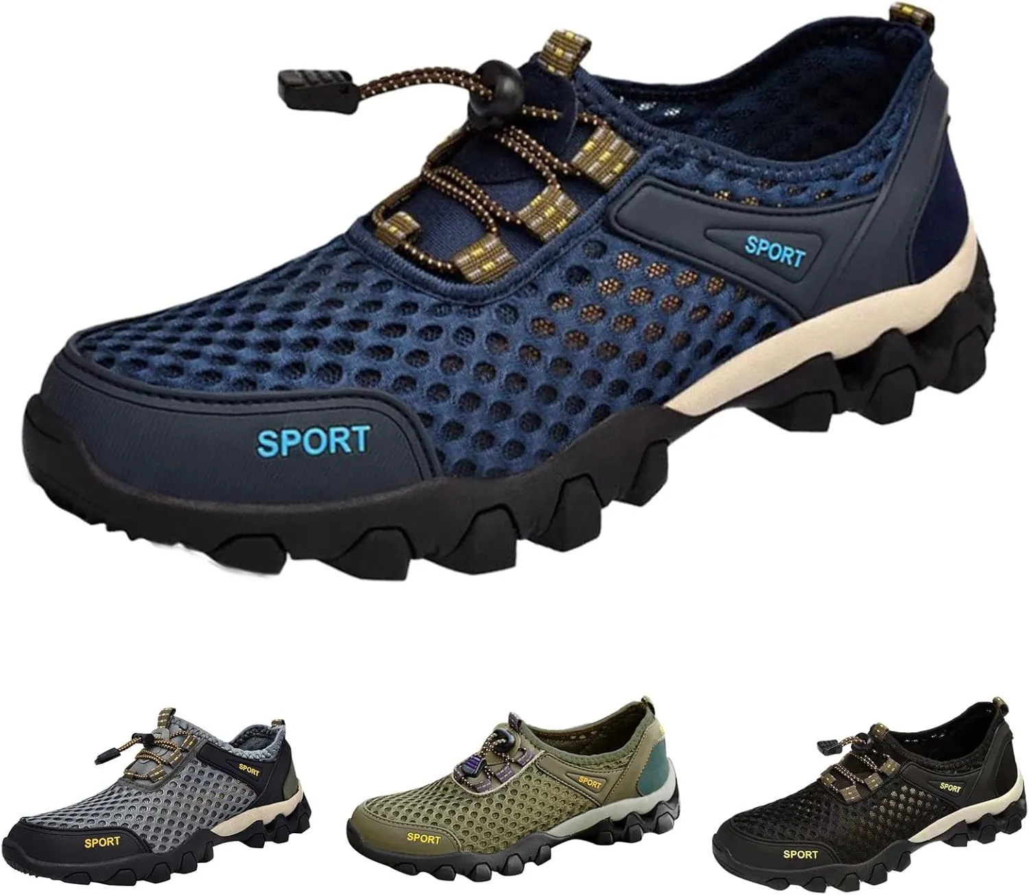 Men Summer Mesh Breathable Hiking Shoes Comfortable Walking Shoes Outdoor Travel Shoes Sneaker Rack for Men Bedroom Men Shoes