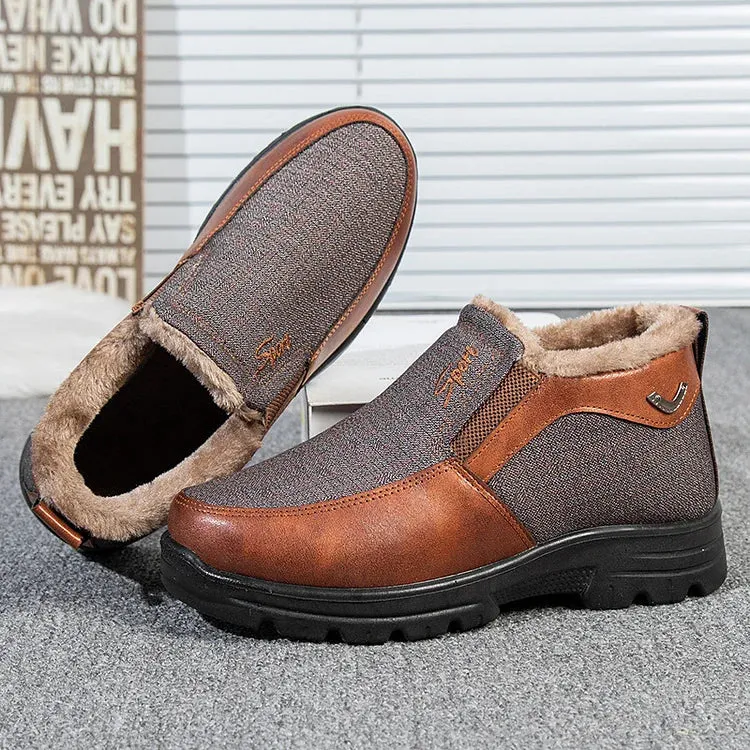 MEN WINTER FLEECE WATERPROOF ORTHOPEDIC ANKLE BOOTS