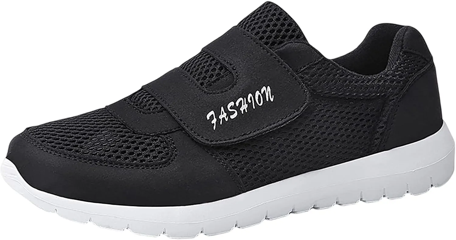 Men's 2023 New Hook Loop Solid Color Fly Woven Mesh Breathable Running Shoes Sneaker Boots Men Men's Sandals Men Shoes