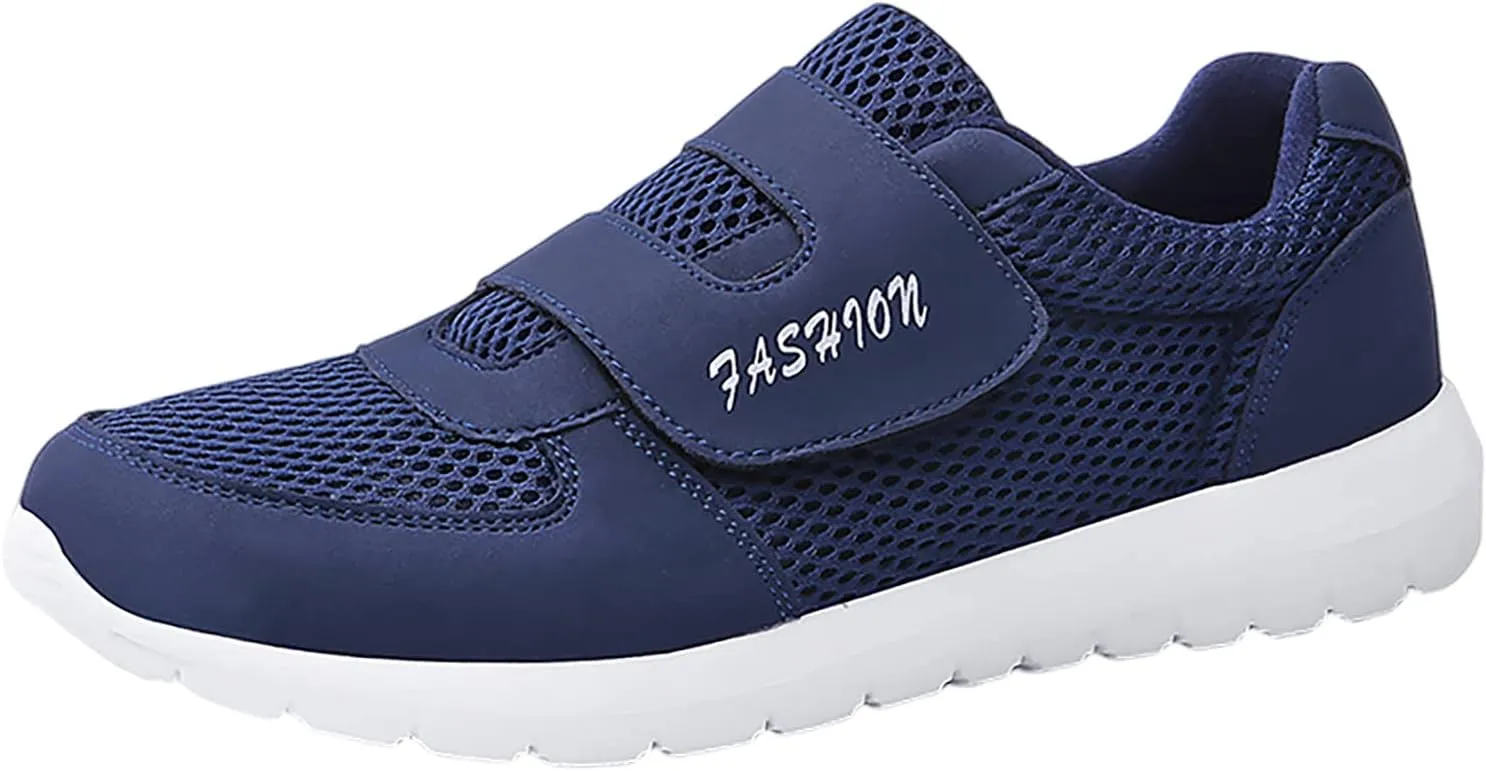 Men's 2023 New Hook Loop Solid Color Fly Woven Mesh Breathable Running Shoes Sneaker Boots Men Men's Sandals Men Shoes