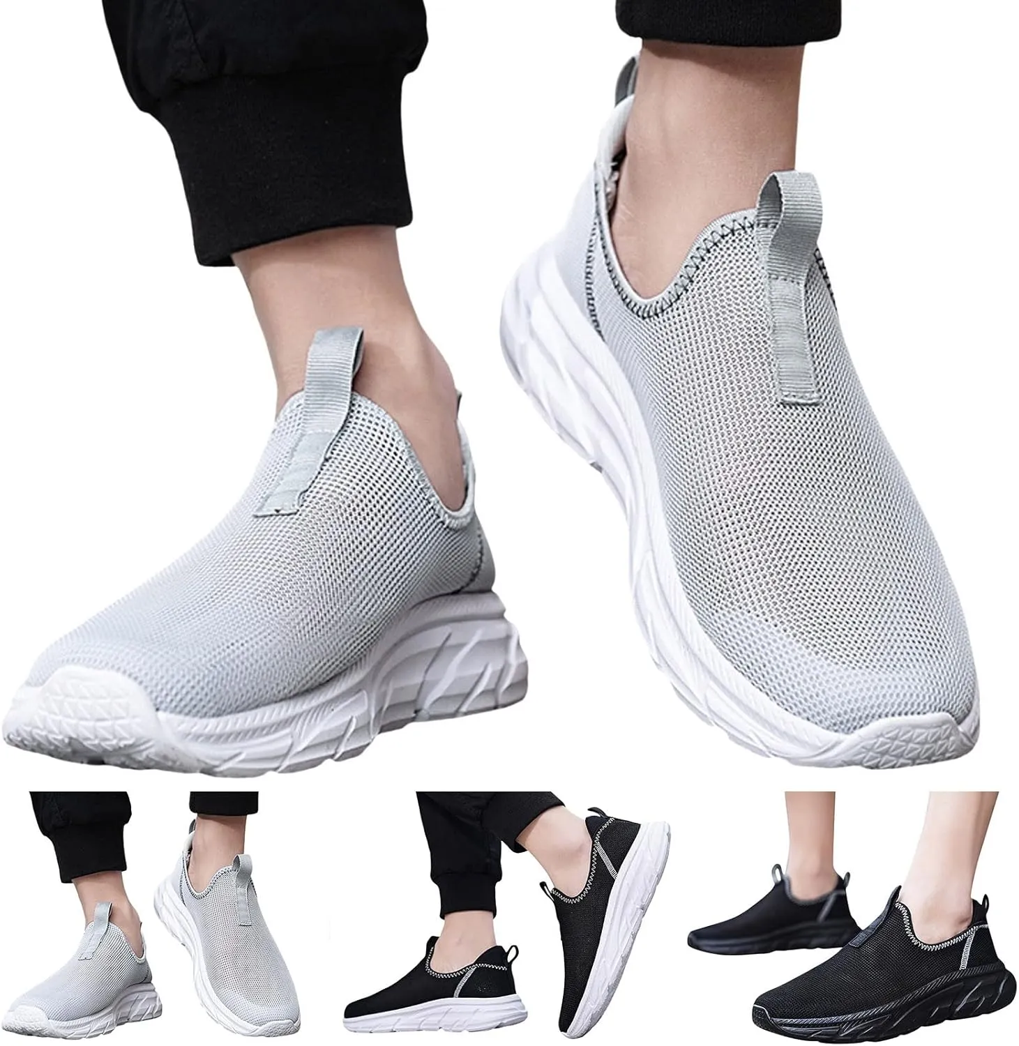 Mens Athletic Shoes Men's Fashion Sneakers Tennis Shoe for Men Slip on Shoe for Men Sport Mesh Sneaker