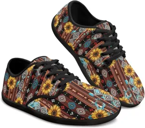 Mens Barefoot Skate Shoes Ethnic Style Women Wide Toe Box Sneakers