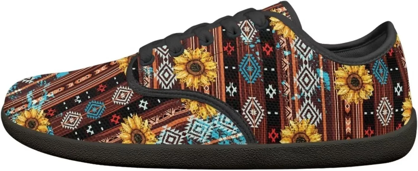 Mens Barefoot Skate Shoes Ethnic Style Women Wide Toe Box Sneakers