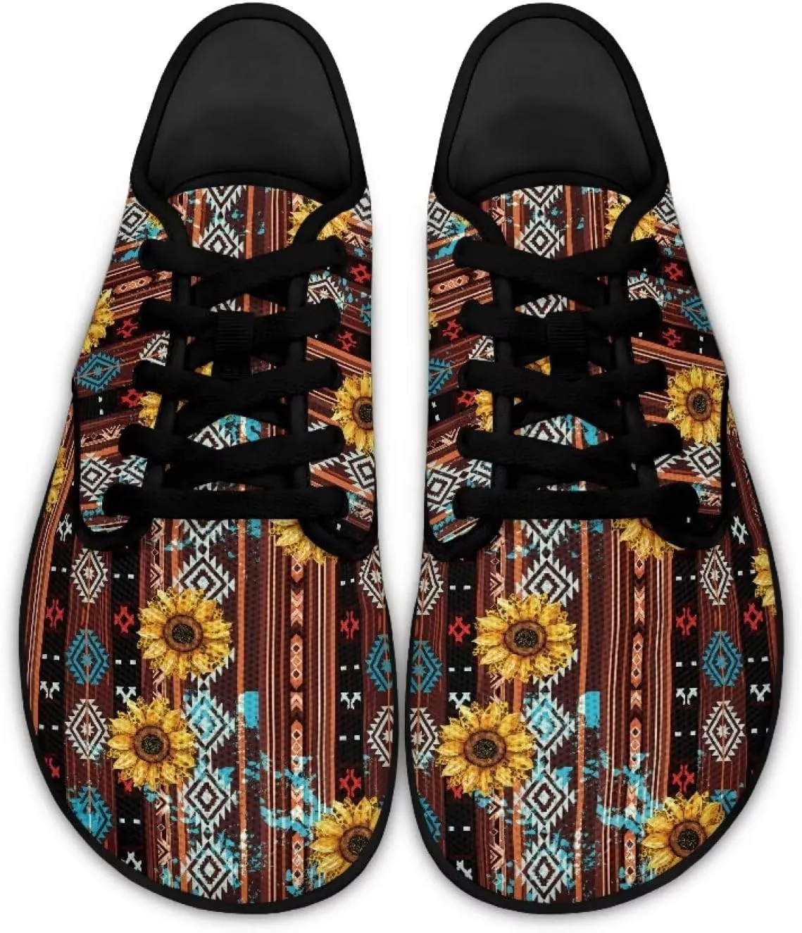 Mens Barefoot Skate Shoes Ethnic Style Women Wide Toe Box Sneakers