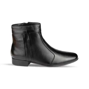 Mens Black Zip Up Ankle Boot