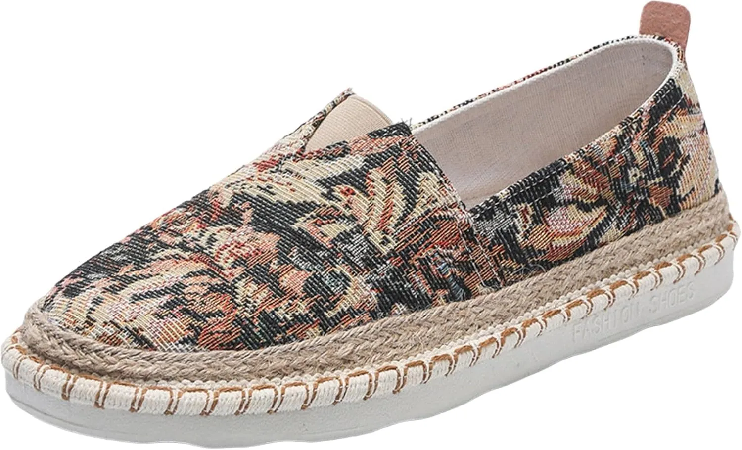 Men's Casual Dress Sneakers New Men's Shoes One Footed Lazy Man Casual Fisherman Shoes Embroidered Floral Cloth