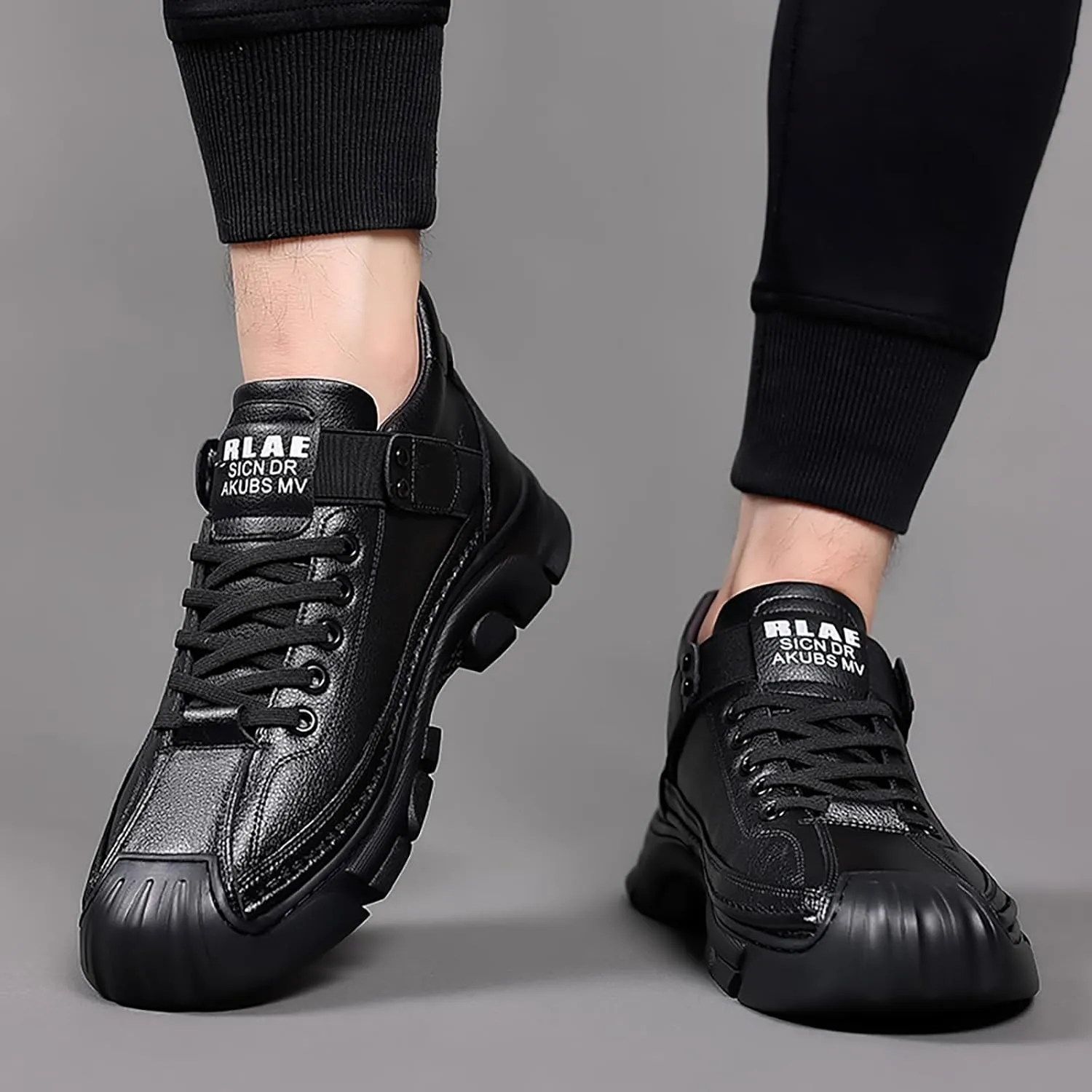 Mens Casual Shoes Fashion Sneakers Dress Shoes Comfortable Non-Slip Walking Hiking Shoes Lace Up Leather Oxfords for Men
