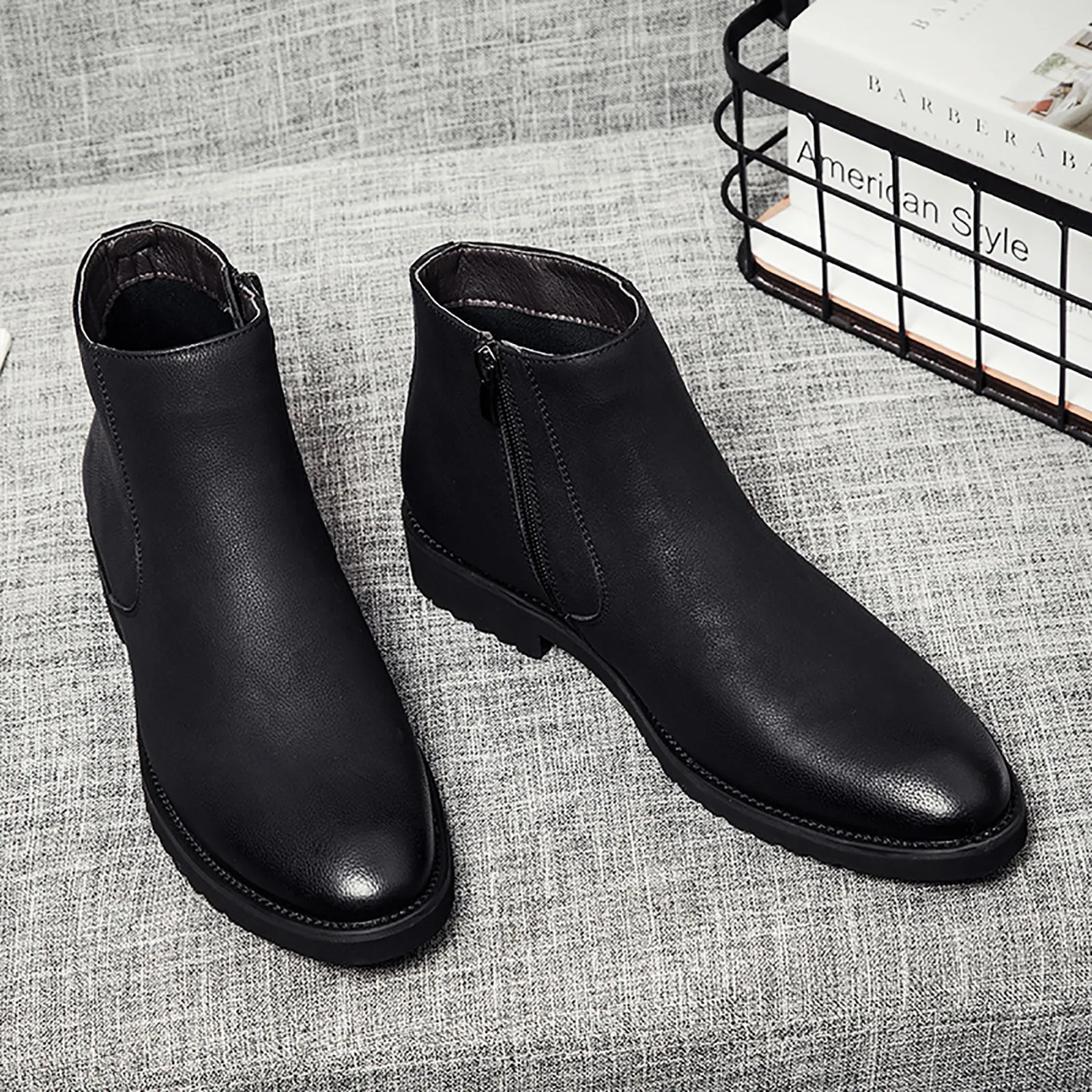 Men's  Chelsea Boots Leather Zipper