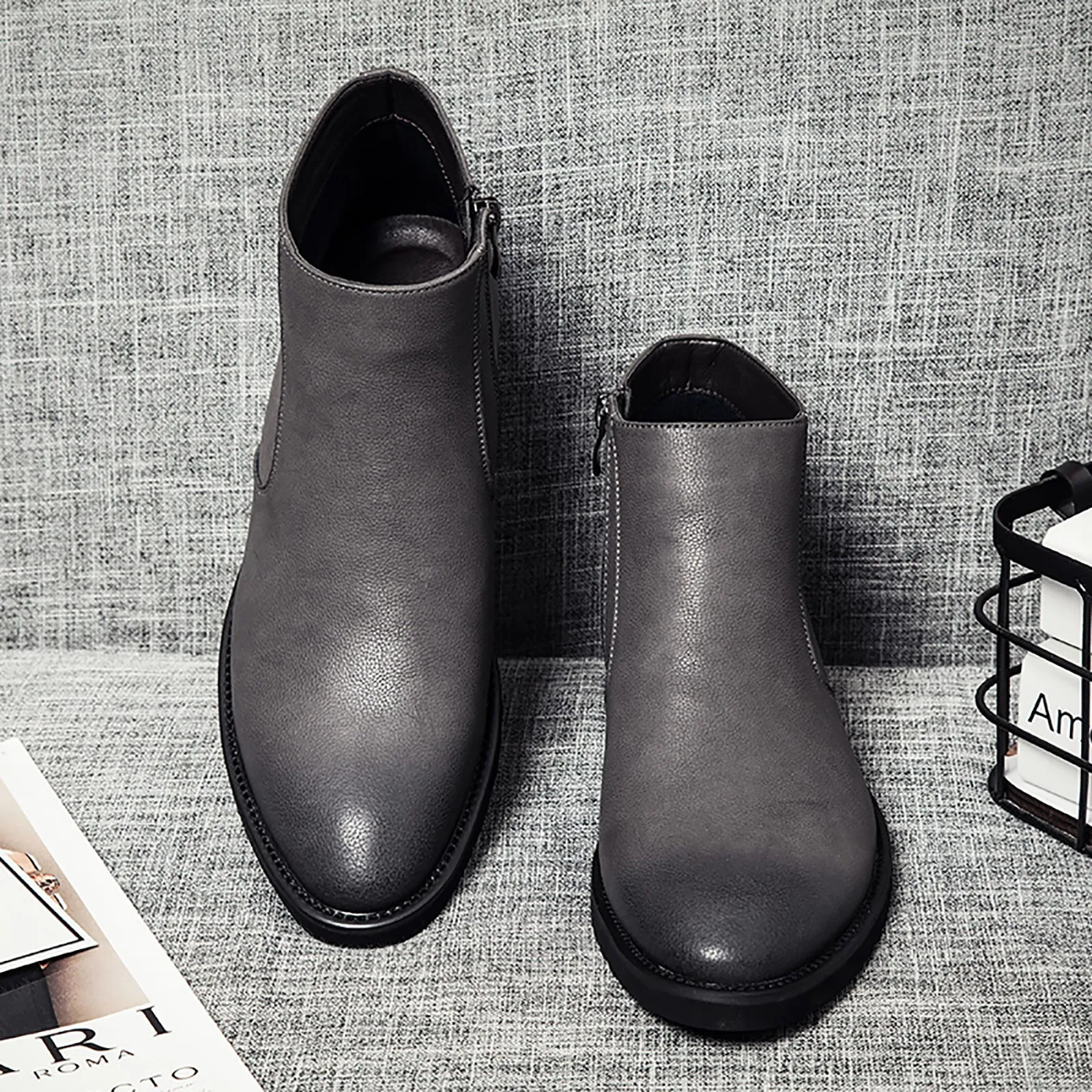 Men's  Chelsea Boots Leather Zipper