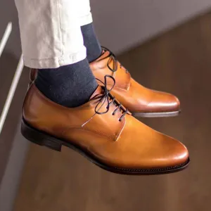 Men's Derby Leather Shoes Wide Plus Size 6012