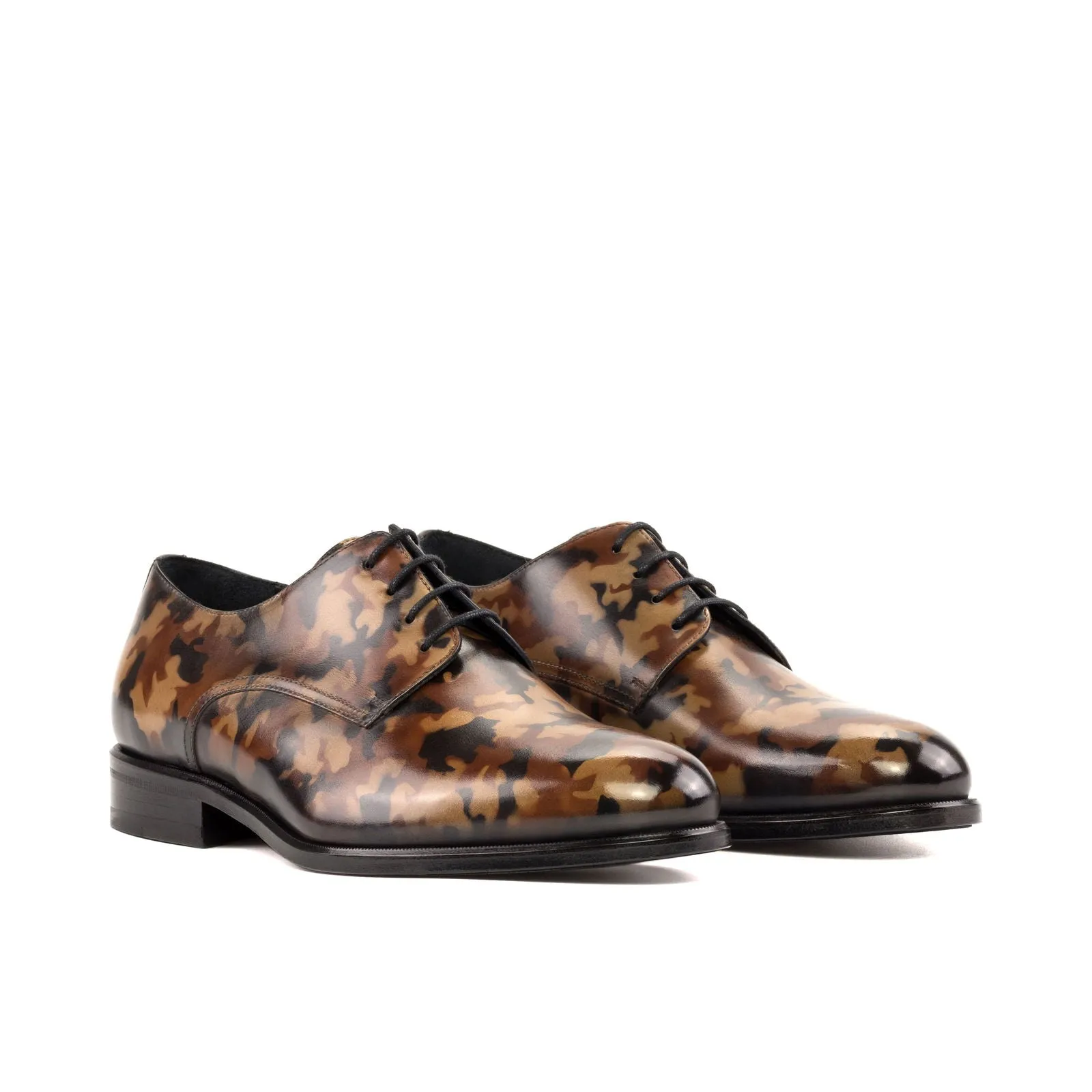 Men's Derby Shoes Patina Leather Wide Plus Size Dark Brown Brown 5283