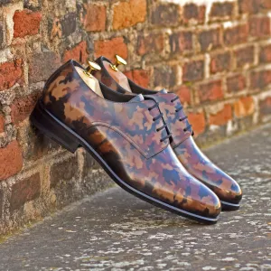 Men's Derby Shoes Patina Leather Wide Plus Size Dark Brown Brown 5283