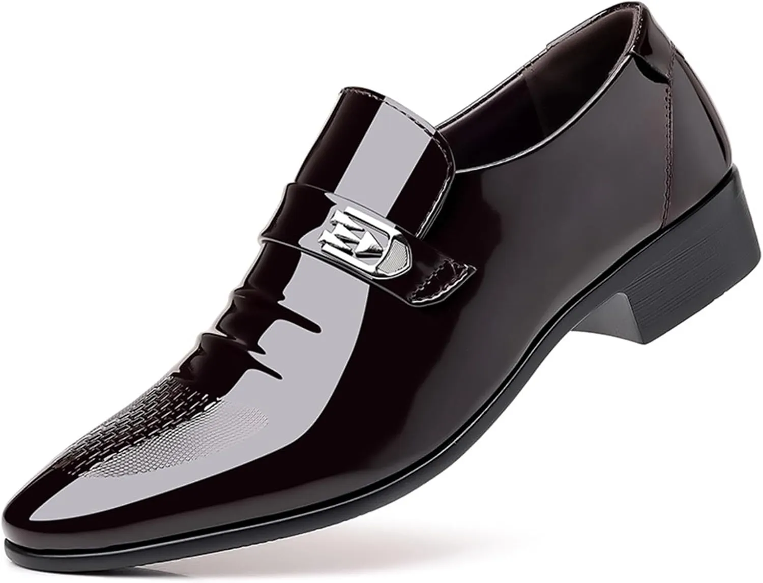 Men's Dress Shoes Patent Leather Wedding Dress Shoes Slip-On Loafers for Men Tuxedo Suit Shoes