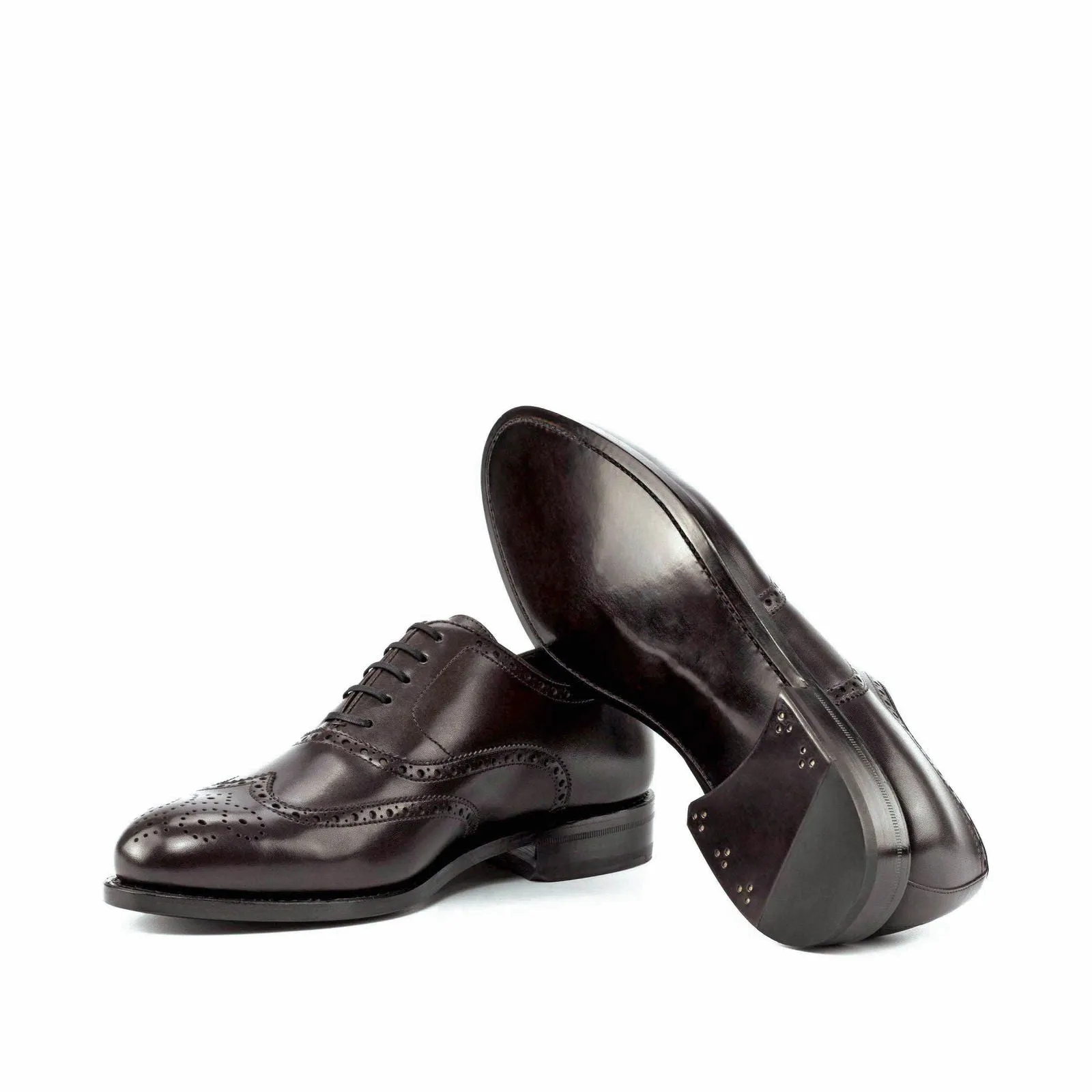 Men's Full Brogue Leather Shoes Wide Plus Size 5988