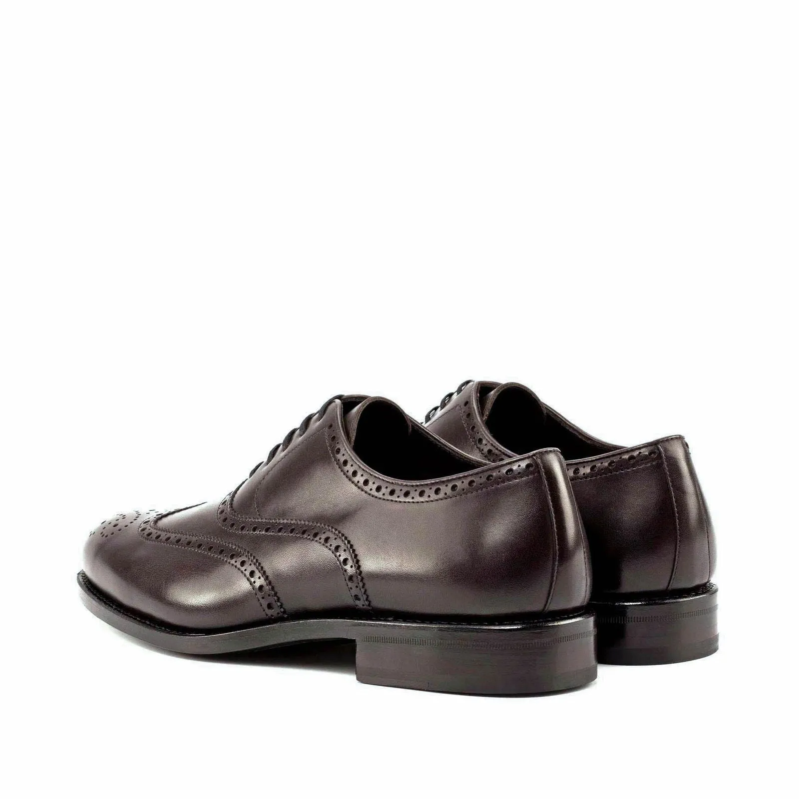 Men's Full Brogue Leather Shoes Wide Plus Size 5988