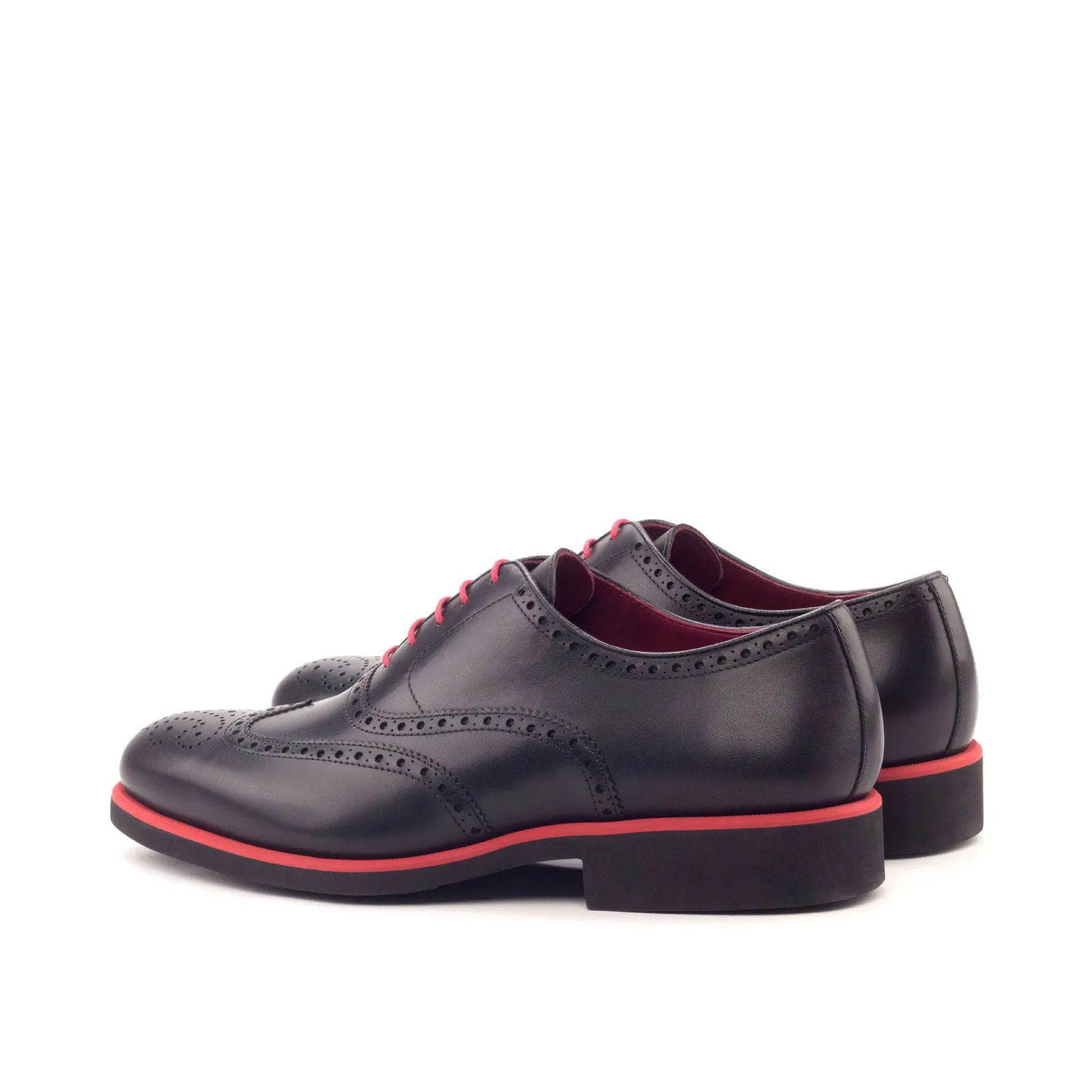 Men's Full Brogue Leather Shoes Wide Plus Size Black 2920