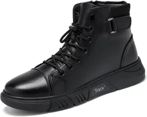 Men’s Italian Handmade High-Top Leather Boots Men’s Motorcycle Shoes Non-Slip Soft Business Boots